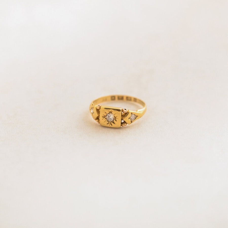 Three Diamond Victorian Ring