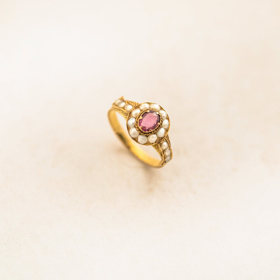 Pearl and Almandine Garnet Ring