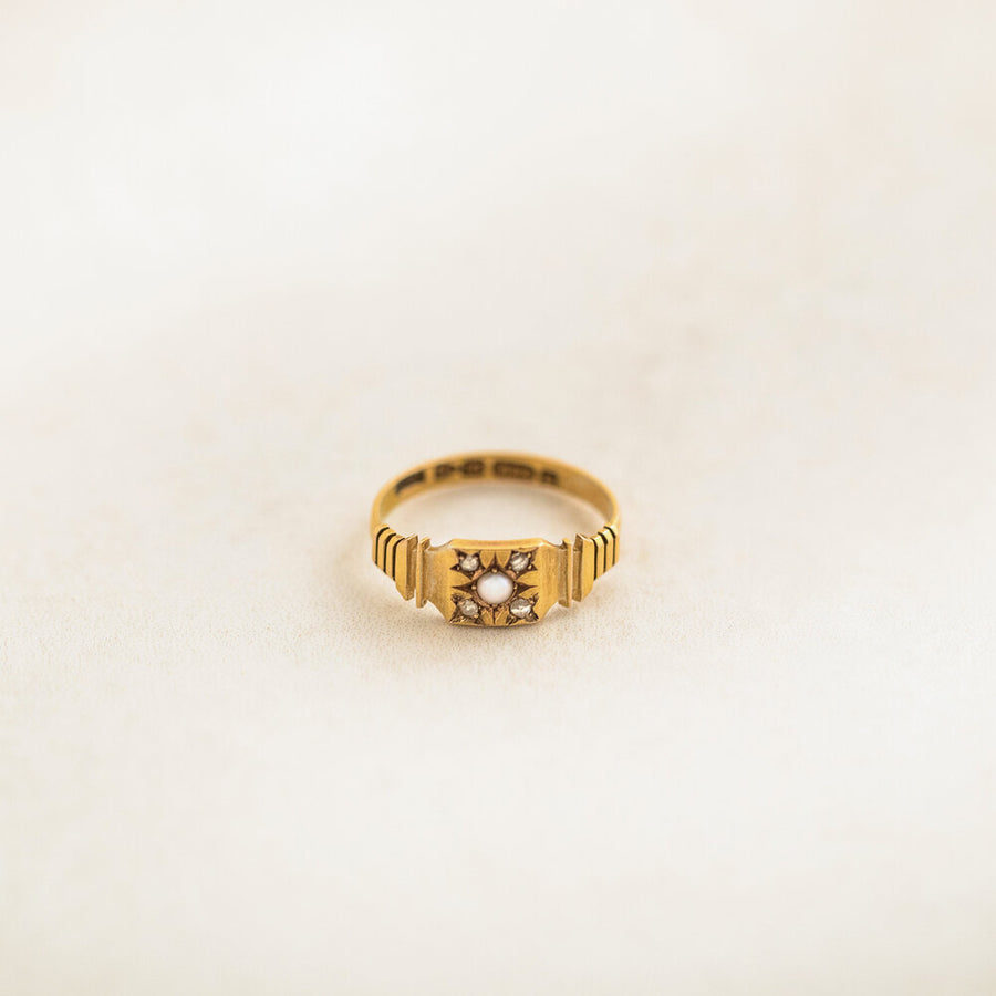 Victorian Pearl and Diamond Ring