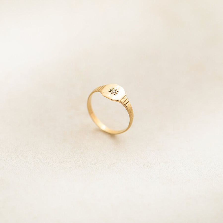 Petite Diamond Signet Ring