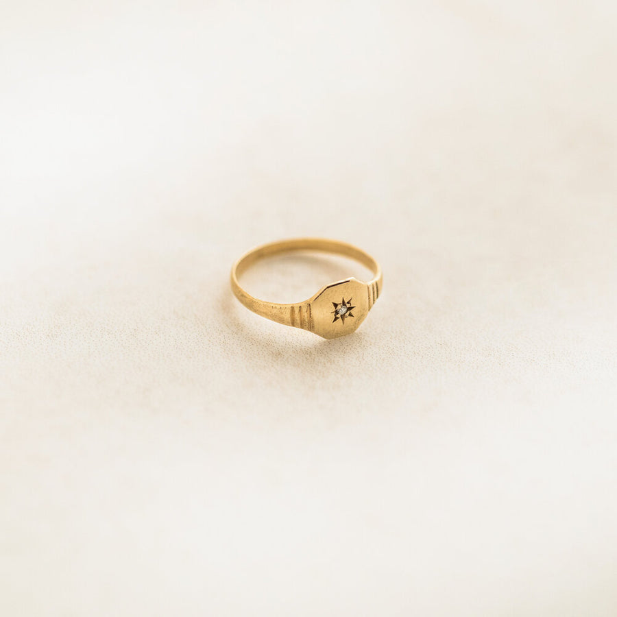 Petite Diamond Signet Ring