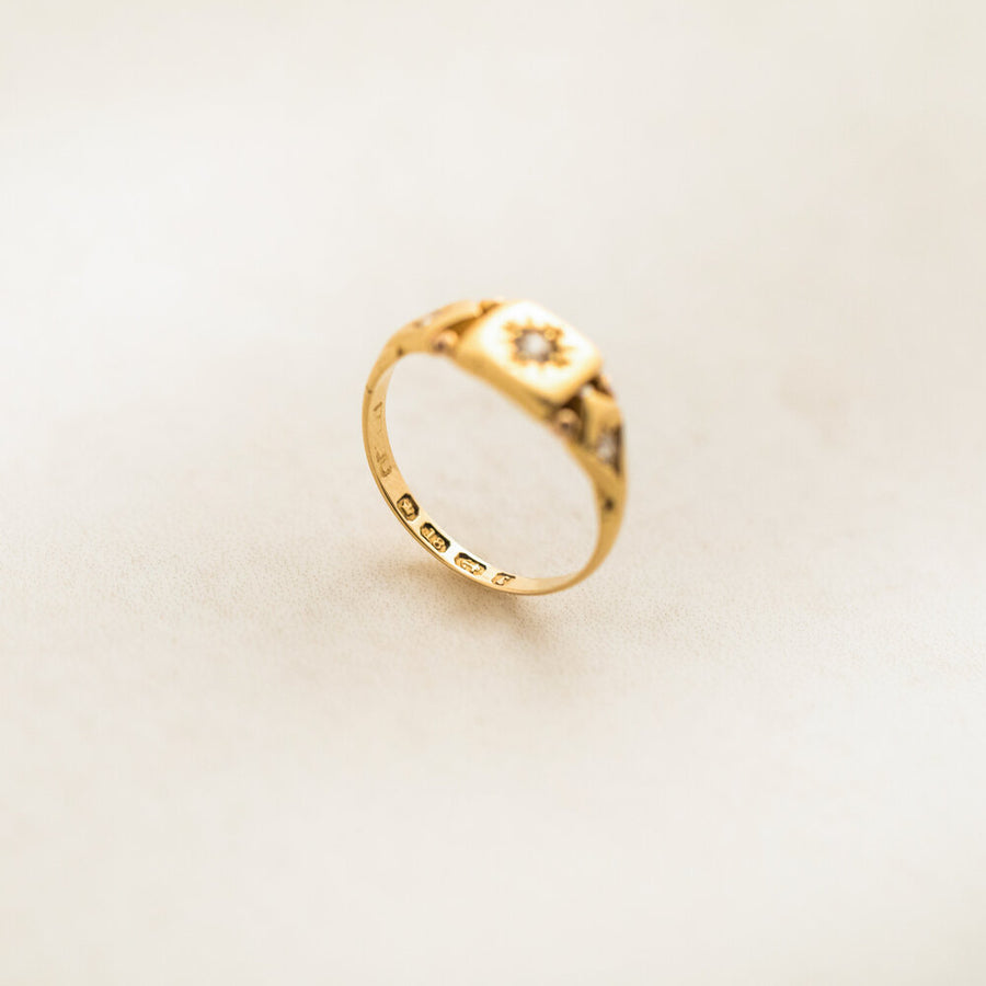 Three Diamond Victorian Ring