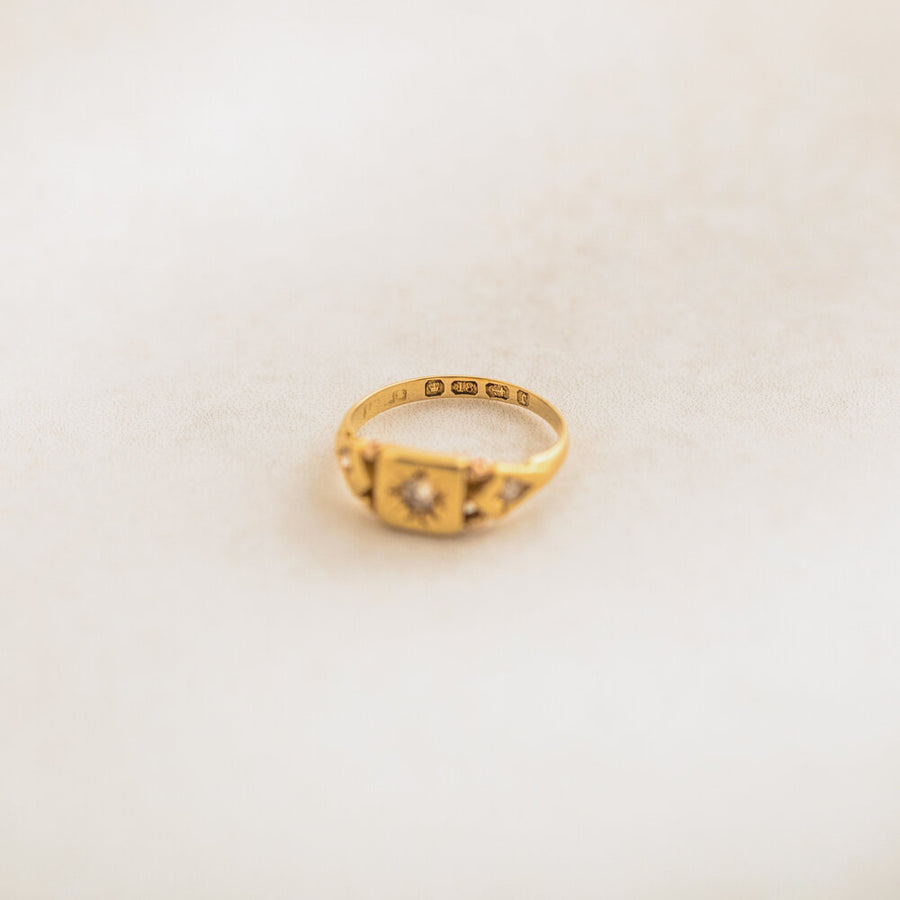 Three Diamond Victorian Ring