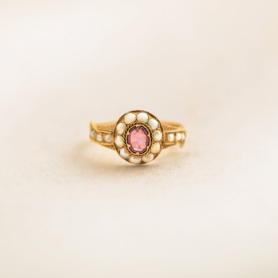 Pearl and Almandine Garnet Ring