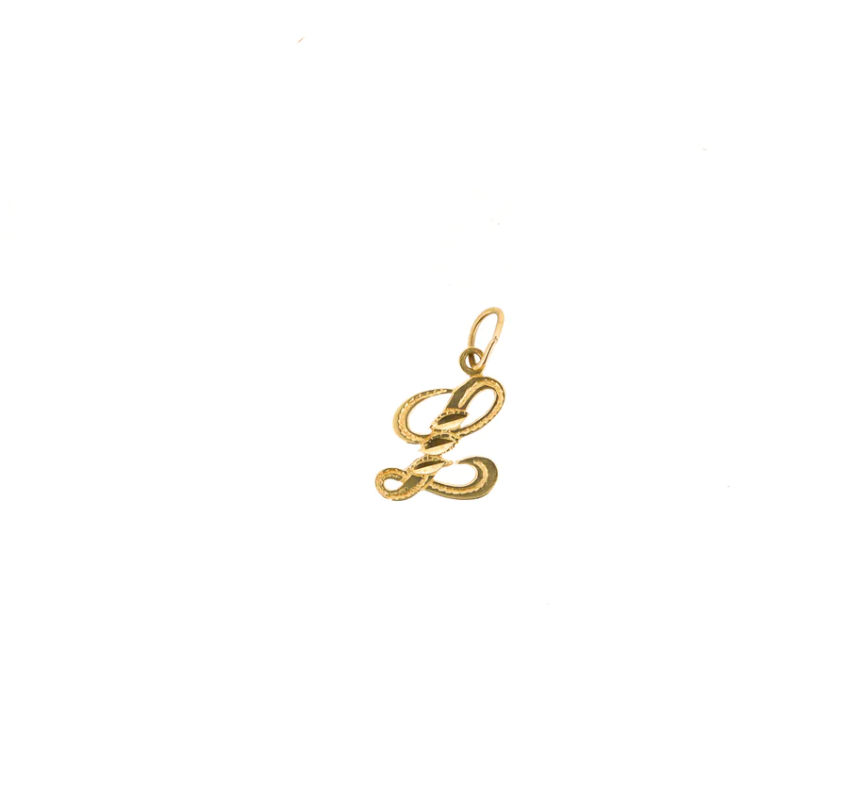 9ct Gold Detailed Letter L Charm