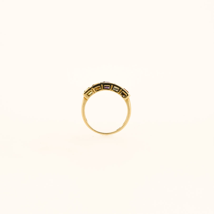 Eighties Rainbow 9ct Gold Band