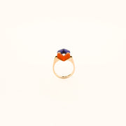 1970’s Coral, Lapis and Diamond Ring