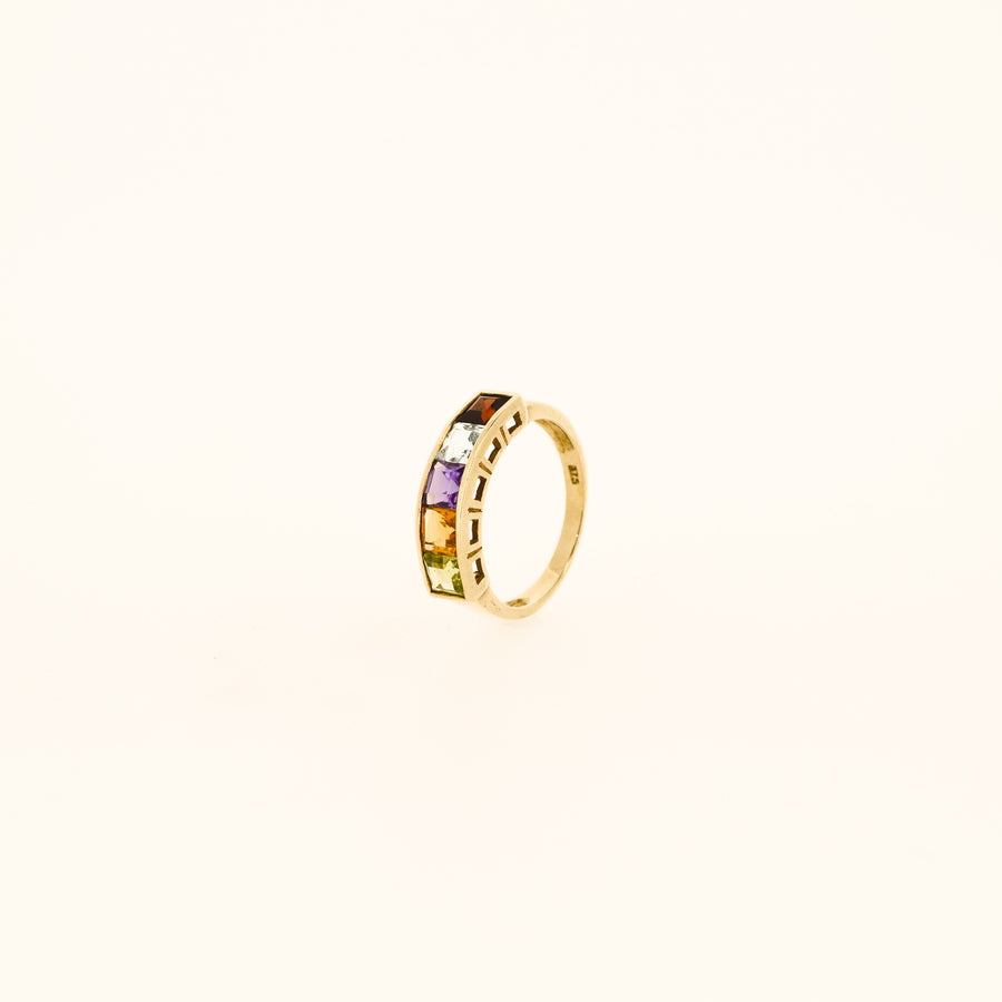 Eighties Rainbow 9ct Gold Band