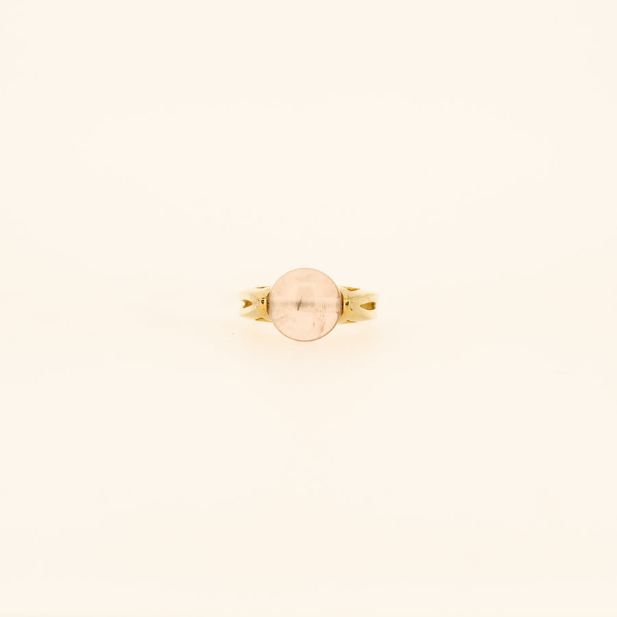 Rose Quartz Crystal Ball Ring