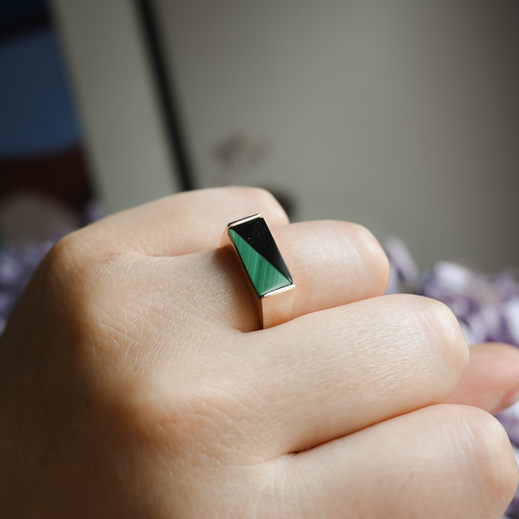 1970’s Onyx and Malachite Ring