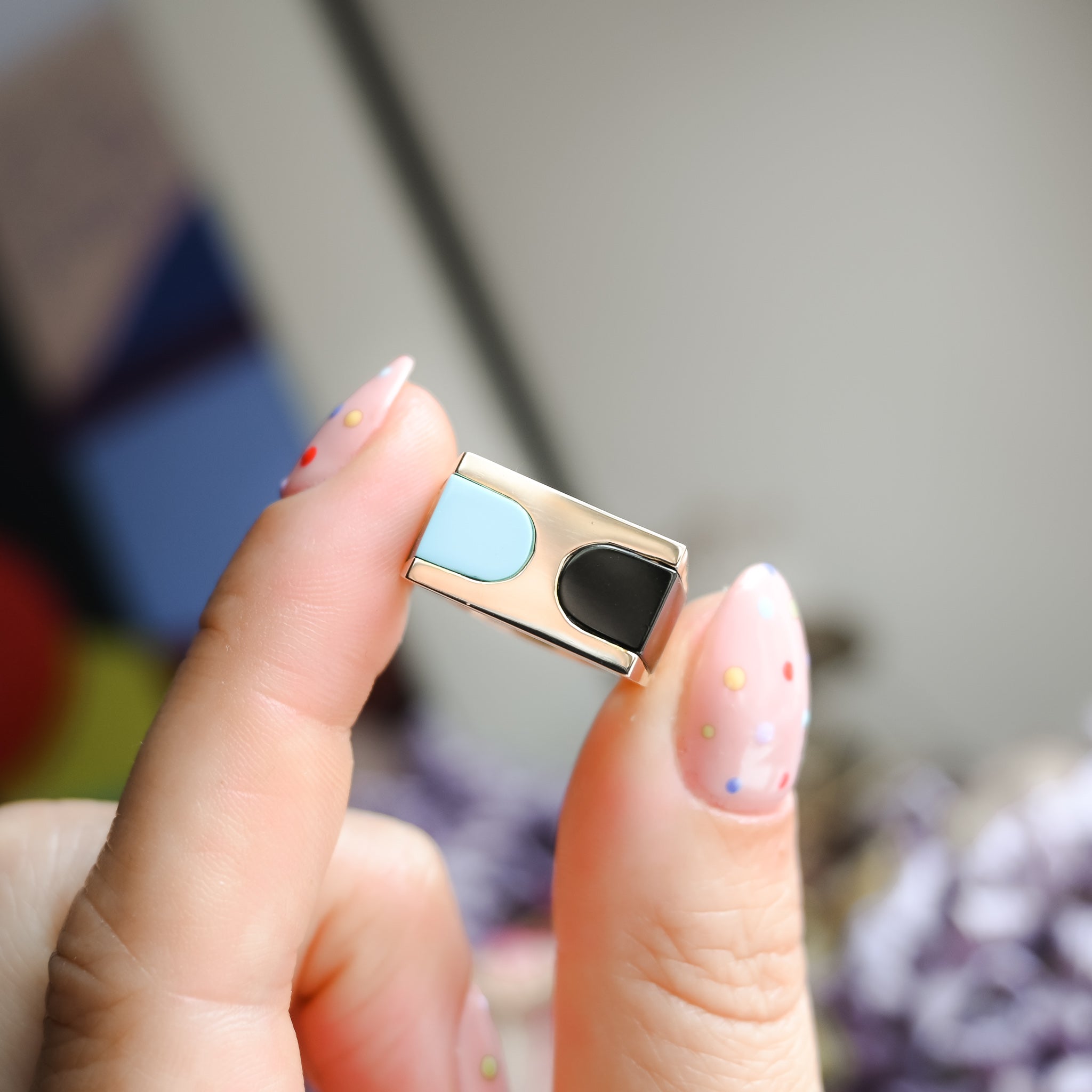 1970’s Onyx and Turquoise Chunky Ring