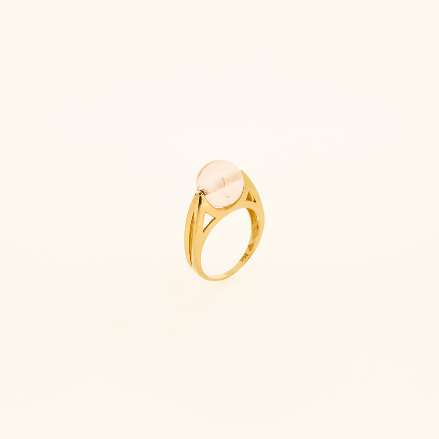 Rose Quartz Crystal Ball Ring